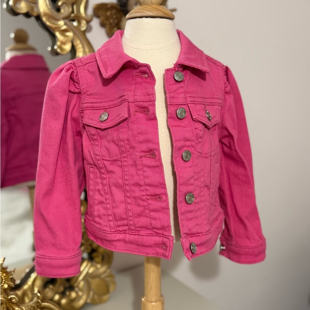 GAP Pink Jean Jacket Cropped Denim Style